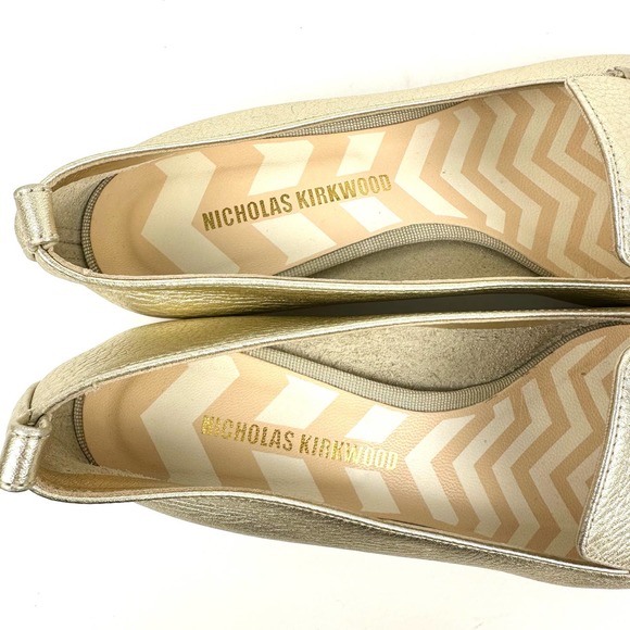 Nicholas Kirkwood Beya Platinum Gold Leather Loafer Size 37.5 / 7.5 - Picture 8 of 12